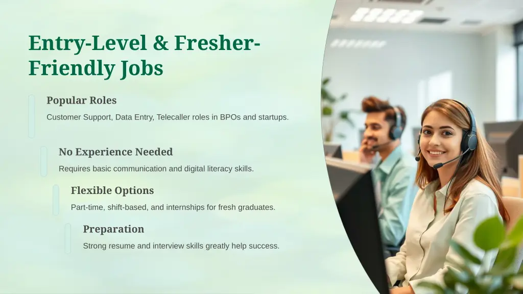 entry level fresher friendly jobs