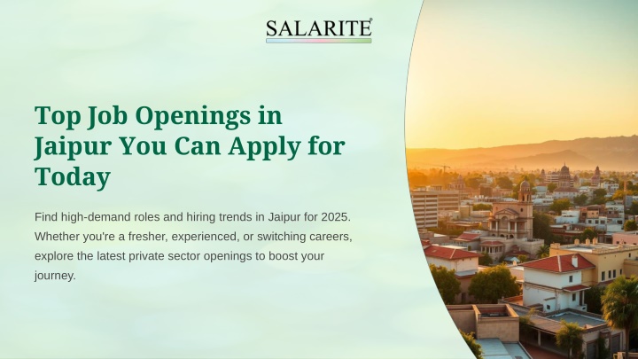 top job openings in jaipur you can apply for today