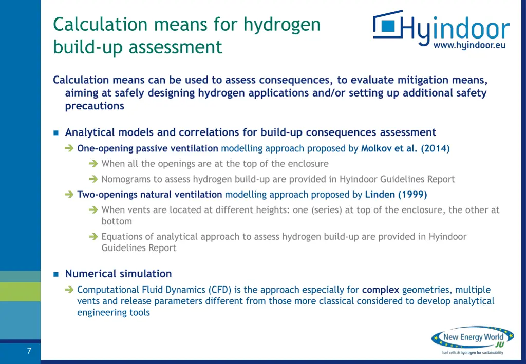 calculation means for hydrogen build up assessment