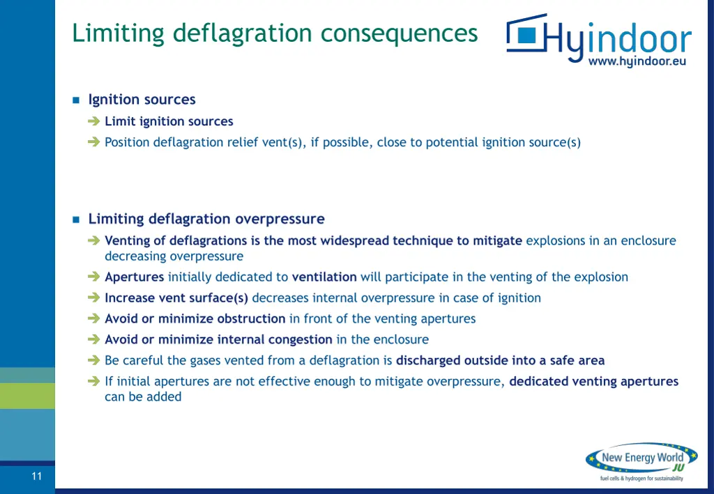 limiting deflagration consequences