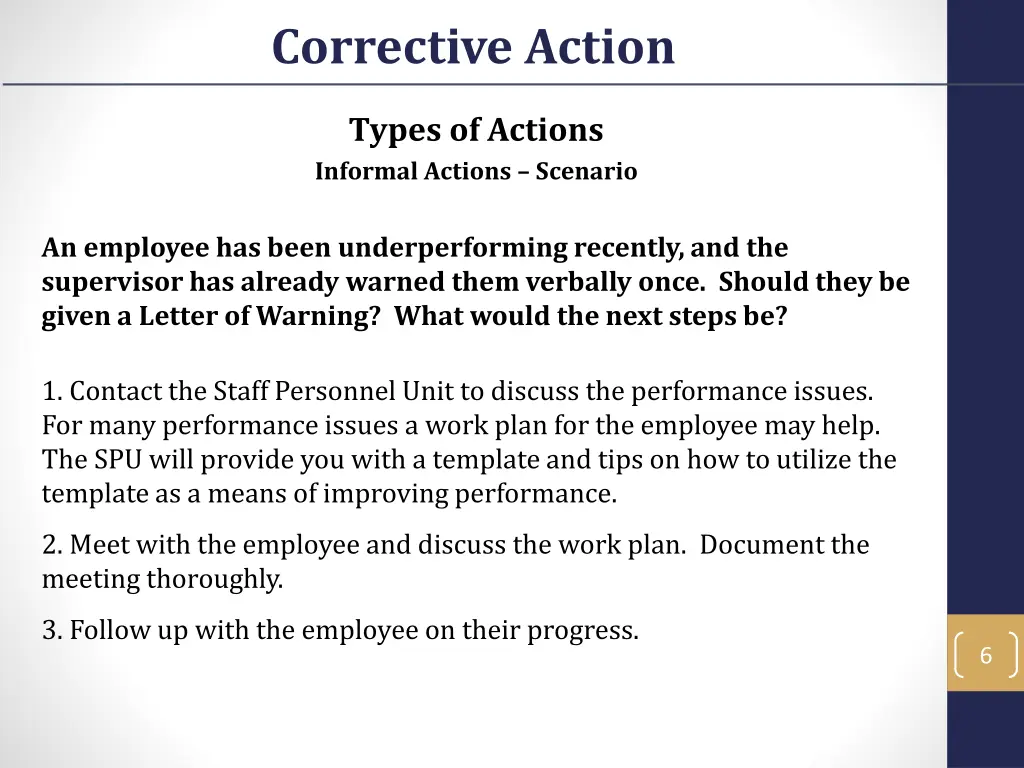 corrective action 3