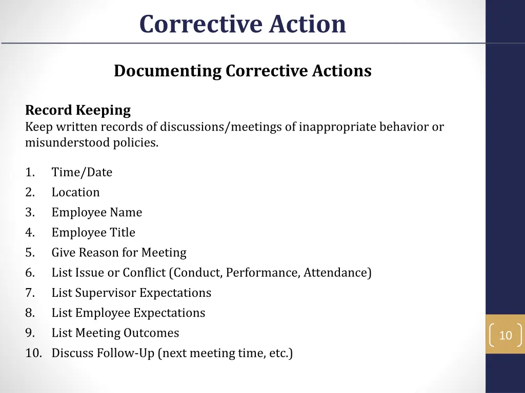 corrective action 7