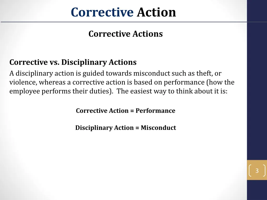 corrective action