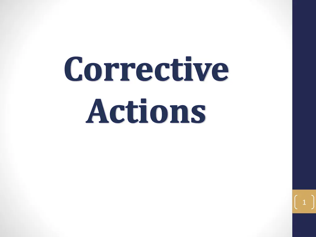 corrective actions