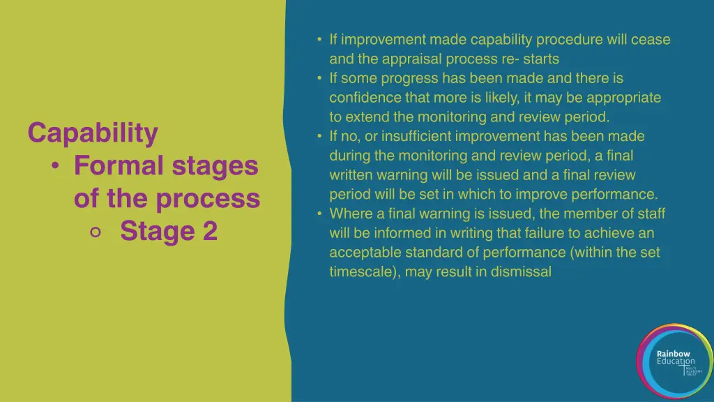 if improvement made capability procedure will