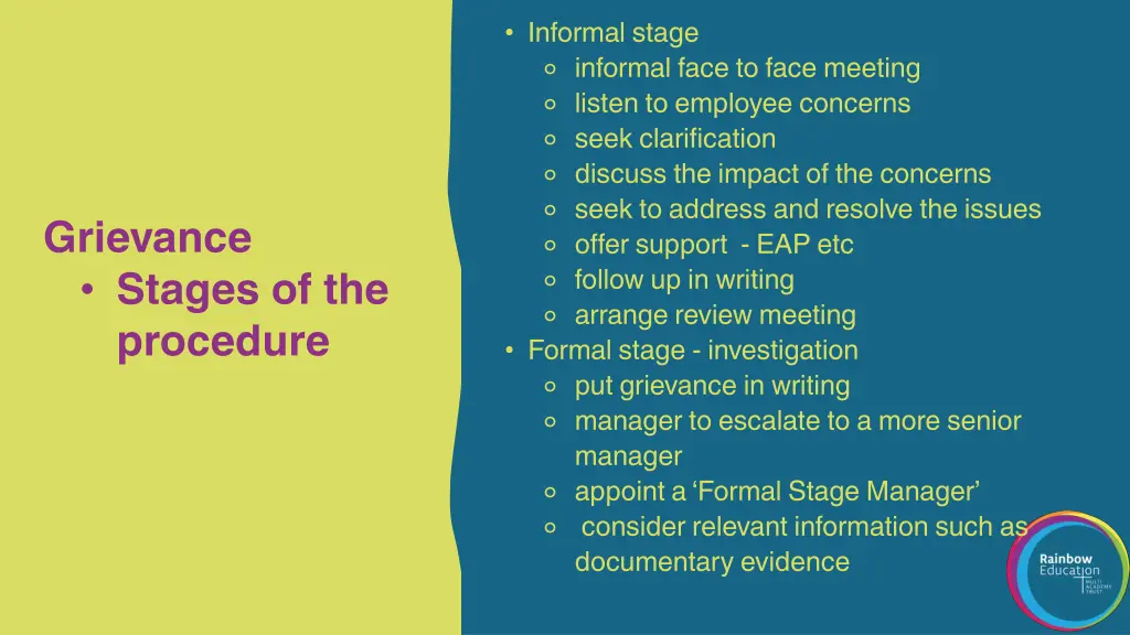 informal stage informal face to face meeting