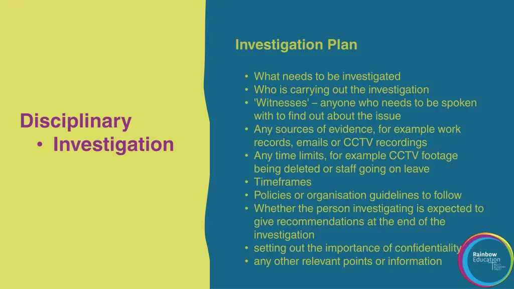 investigation plan