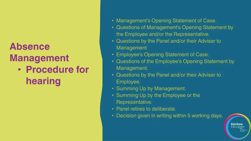 management s opening statement of case questions