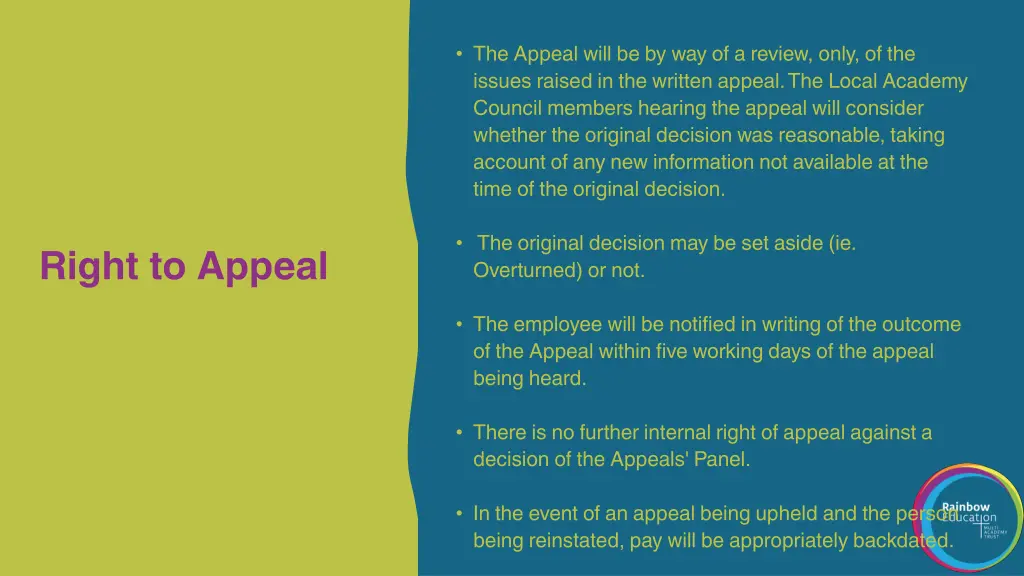 the appeal will be by way of a review only