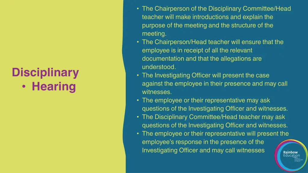 the chairperson of the disciplinary committee