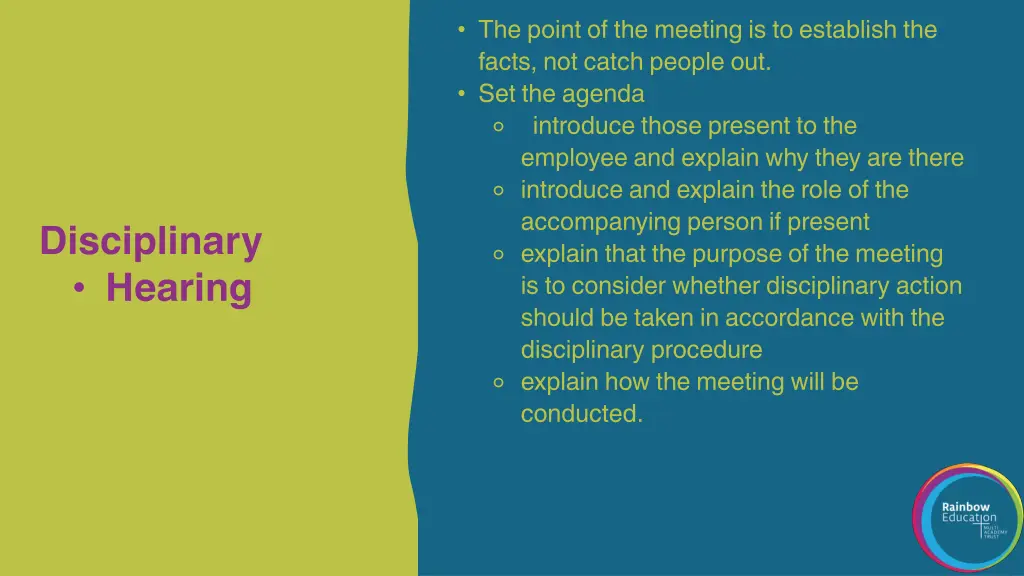 the point of the meeting is to establish