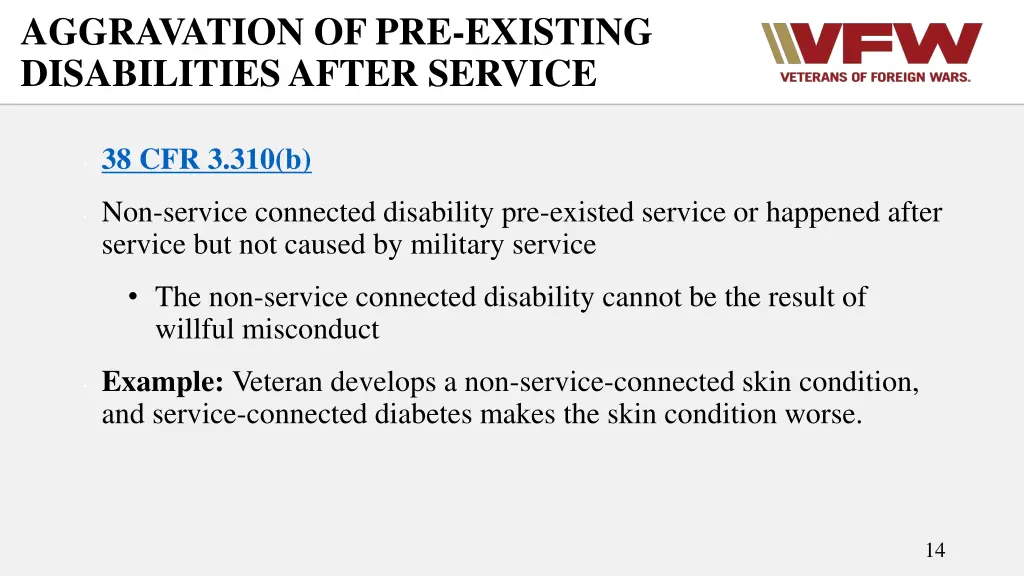 aggravation of pre existing disabilities after