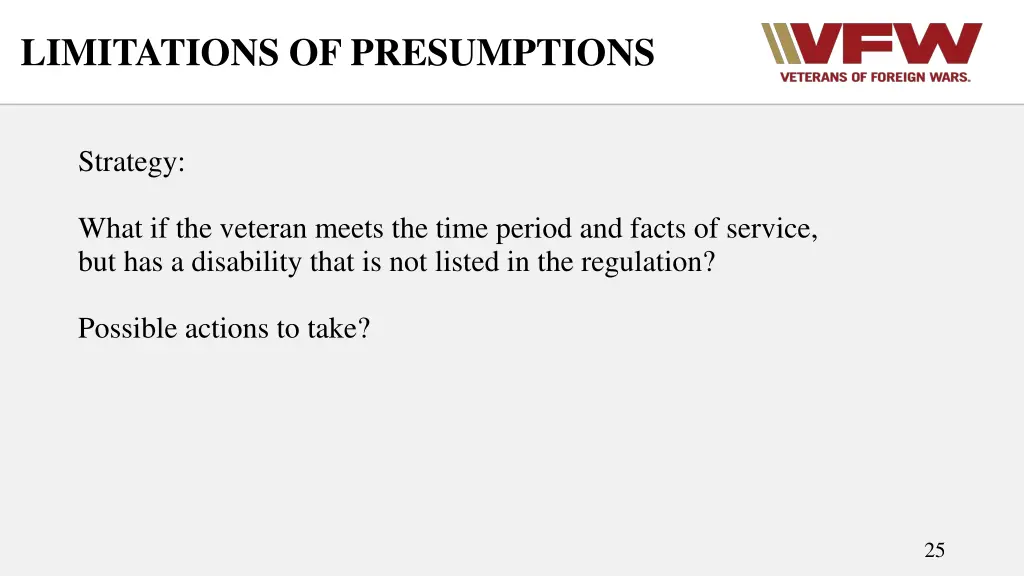 limitations of presumptions