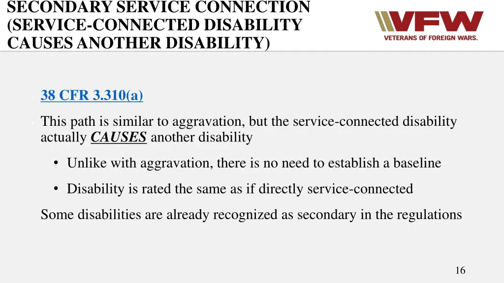 secondary service connection service connected