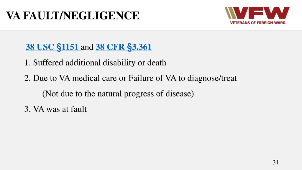 va fault negligence