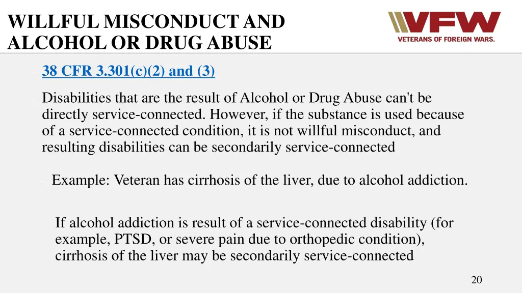 willful misconduct and alcohol or drug abuse