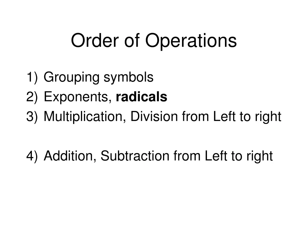 order of operations