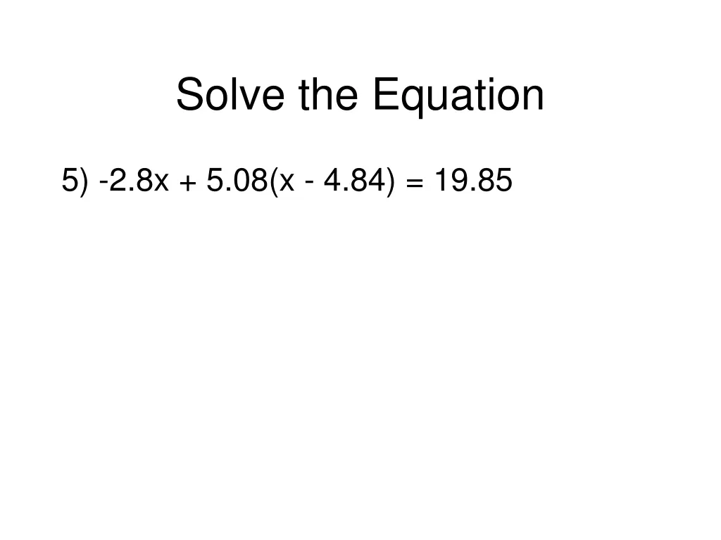 solve the equation