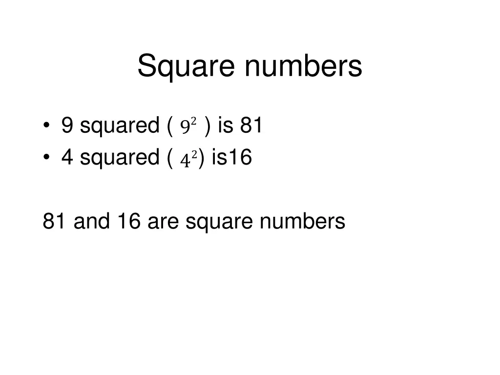 square numbers