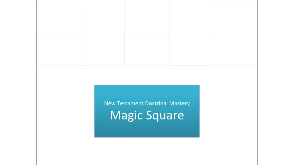 new testament doctrinal mastery magic square 4