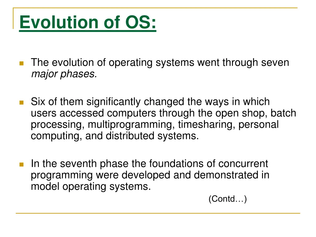 evolution of os