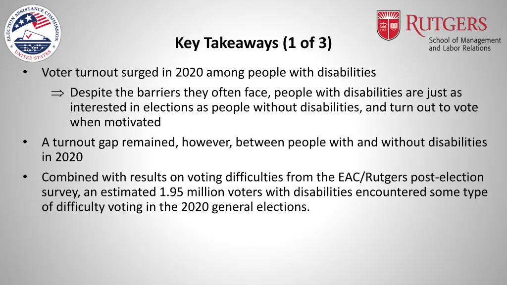 key takeaways 1 of 3