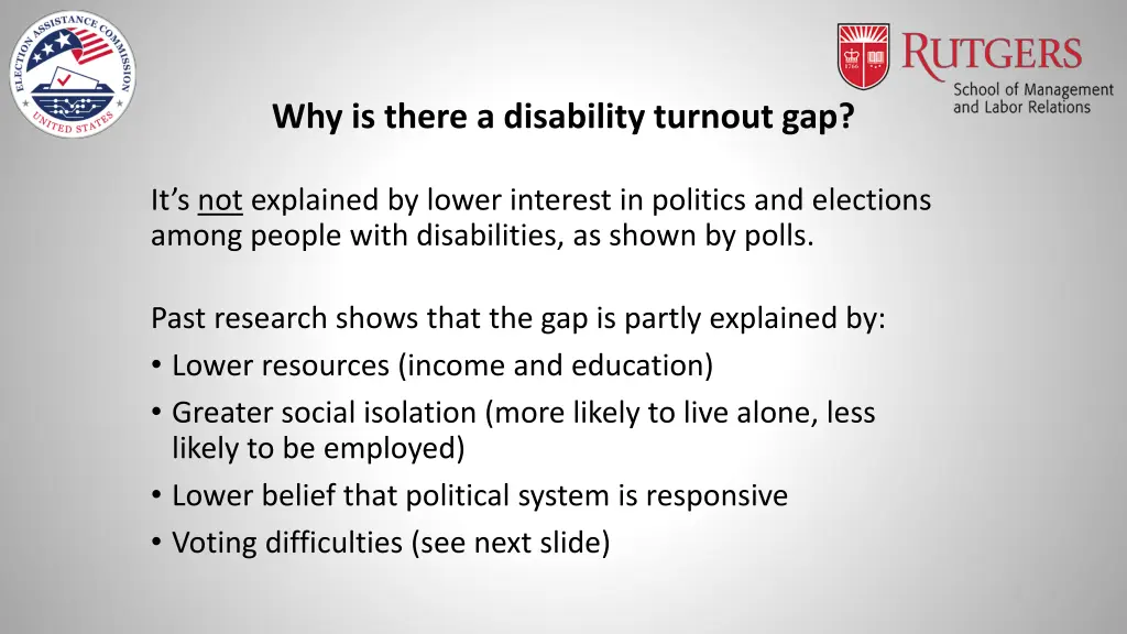 why is there a disability turnout gap