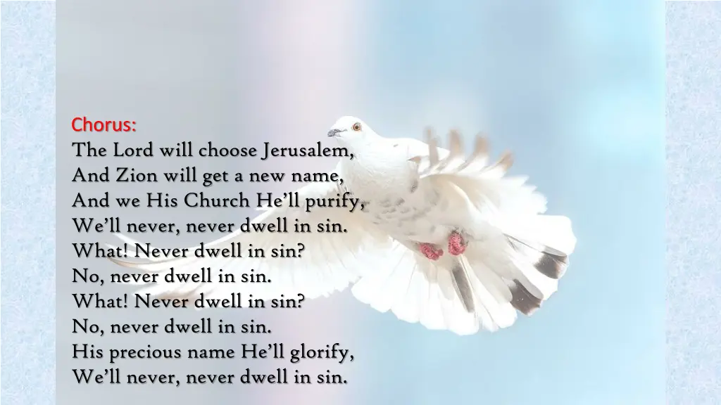 chorus the lord will choose jerusalem and zion