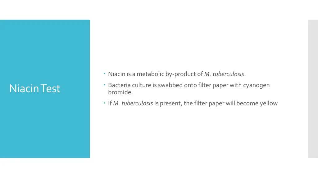 niacin is a metabolic by product of m tuberculosis