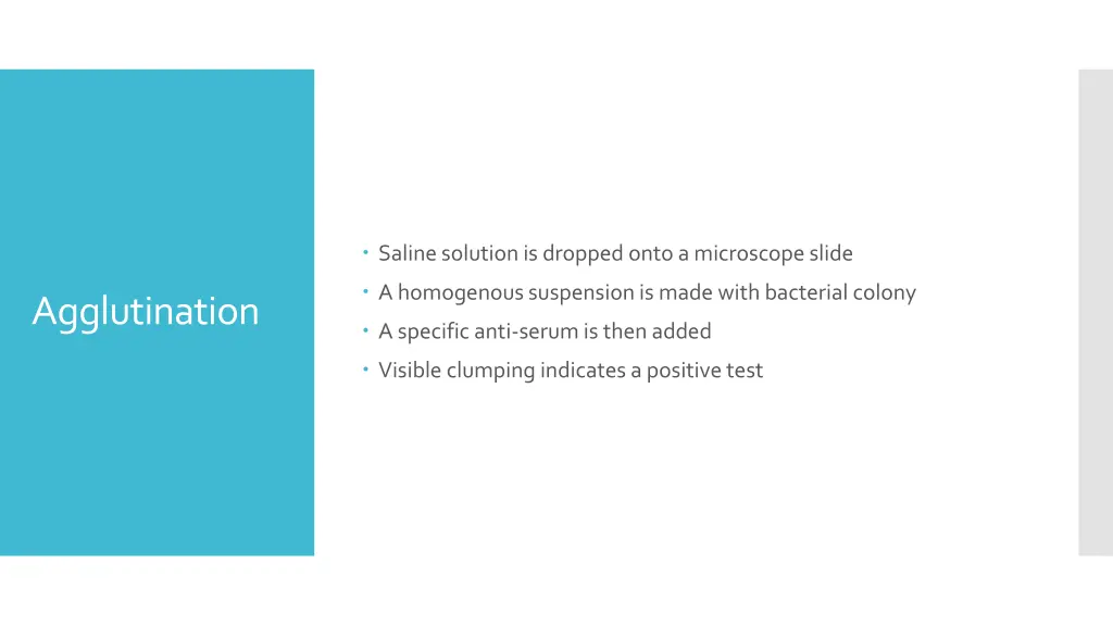 saline solution is dropped onto a microscope slide