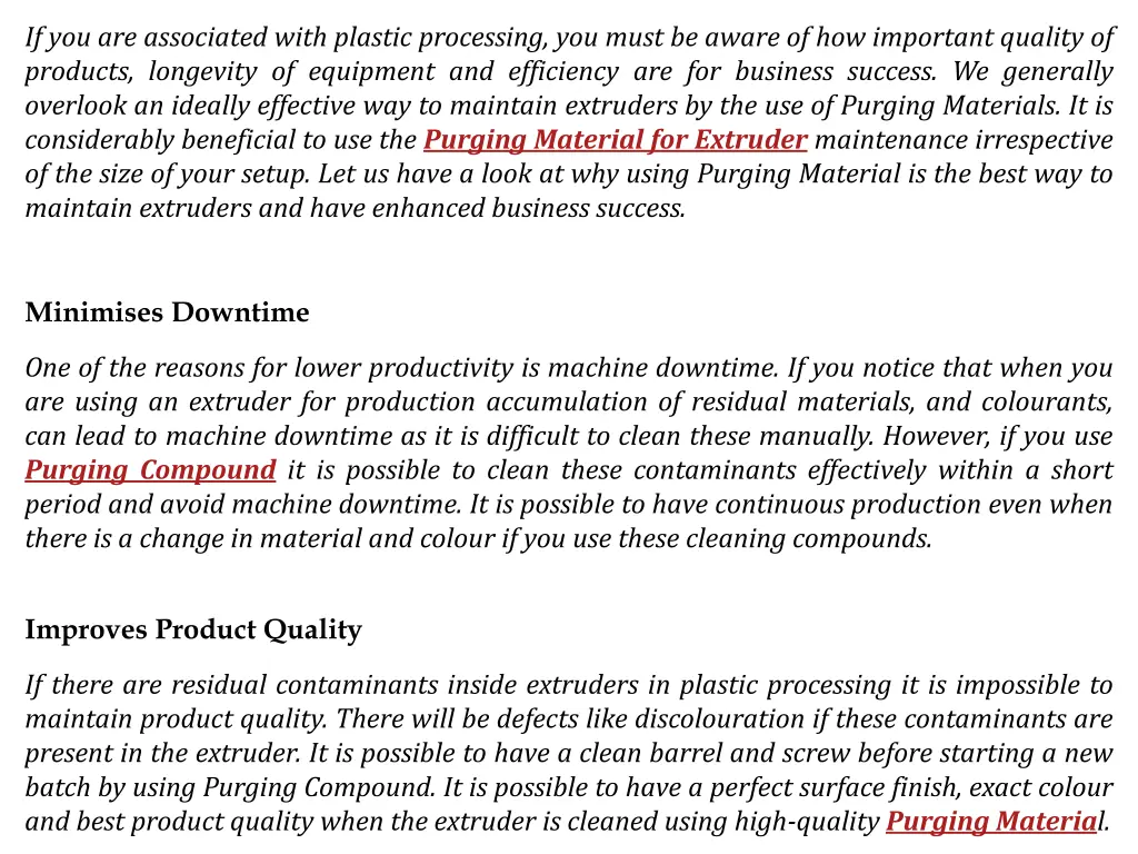 if you are associated with plastic processing