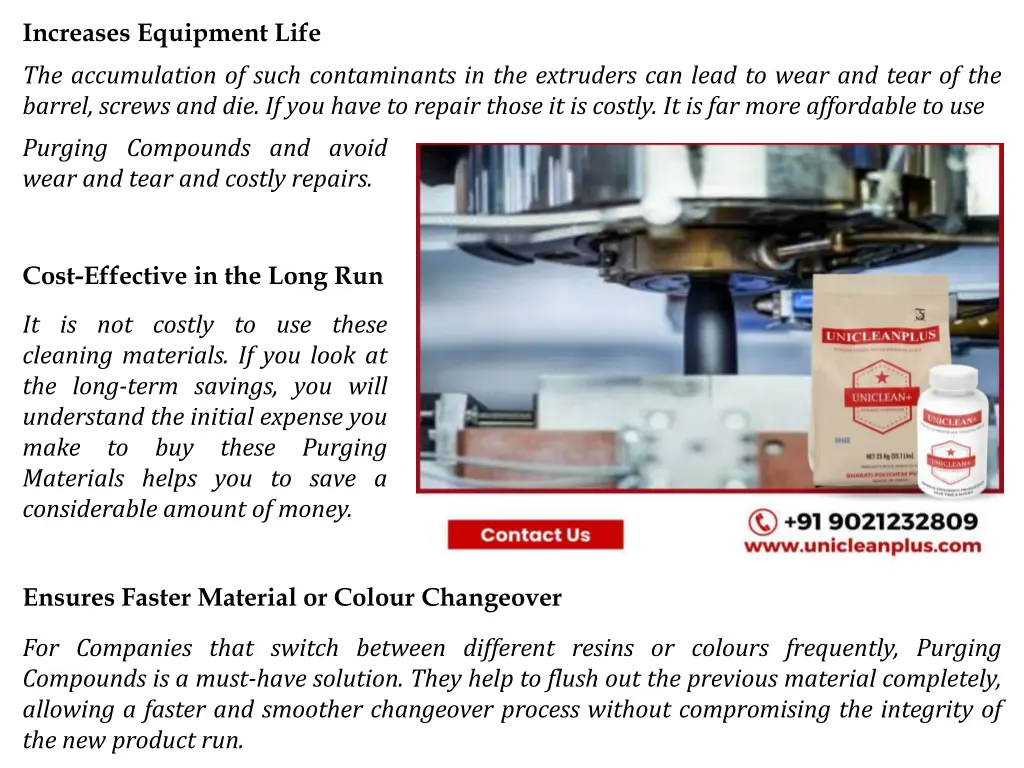 increases equipment life the accumulation of such