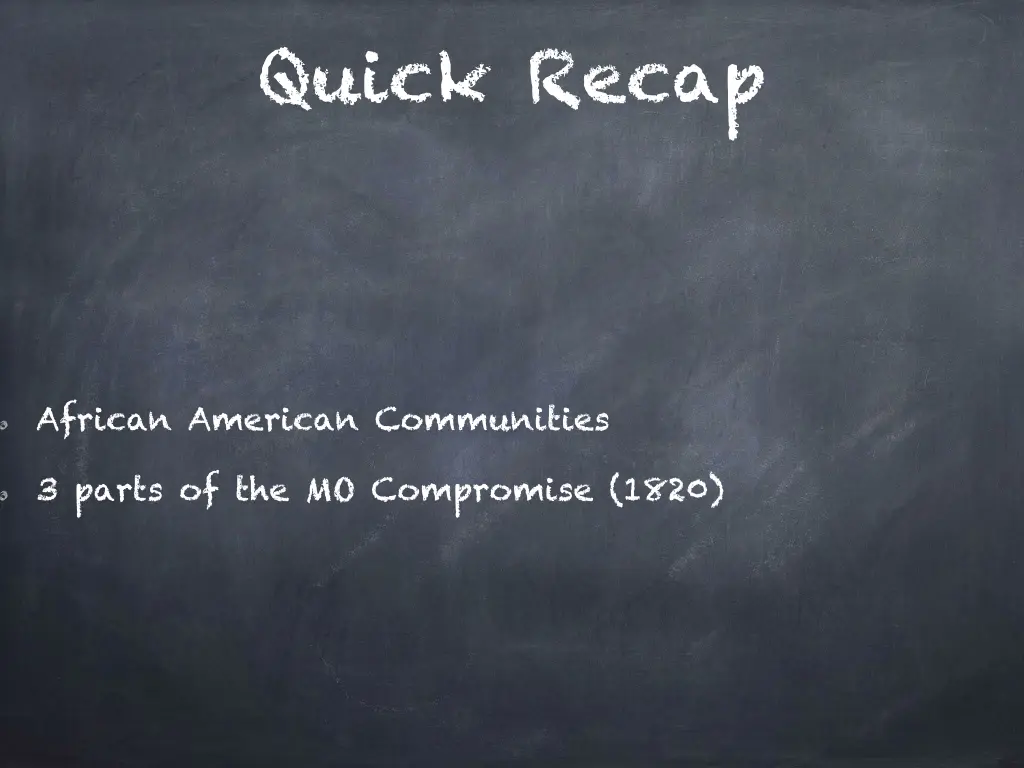 quick recap