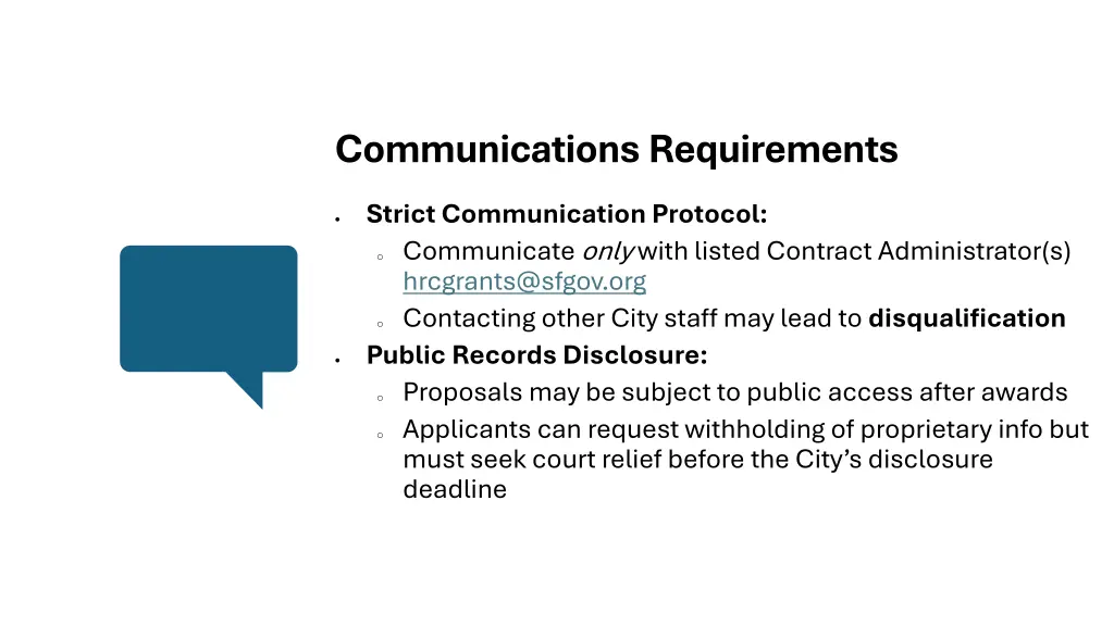 communications requirements