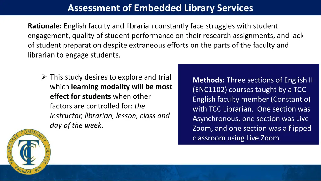 assessment of embedded library services 1