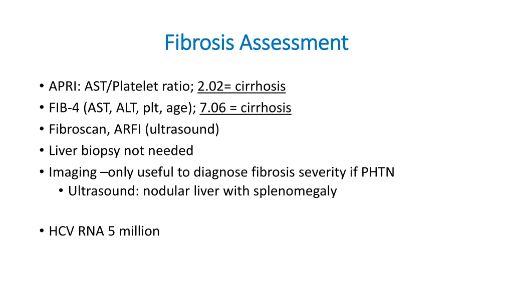 fibrosis assessment fibrosis assessment