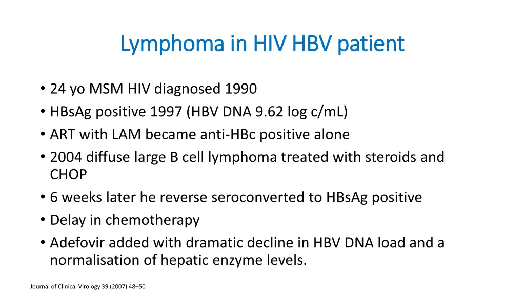 lymphoma in hiv hbv patient lymphoma