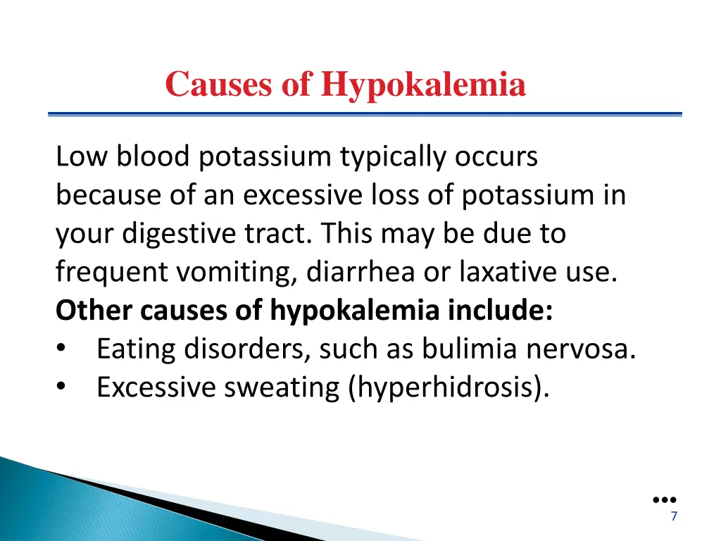 causes of hypokalemia