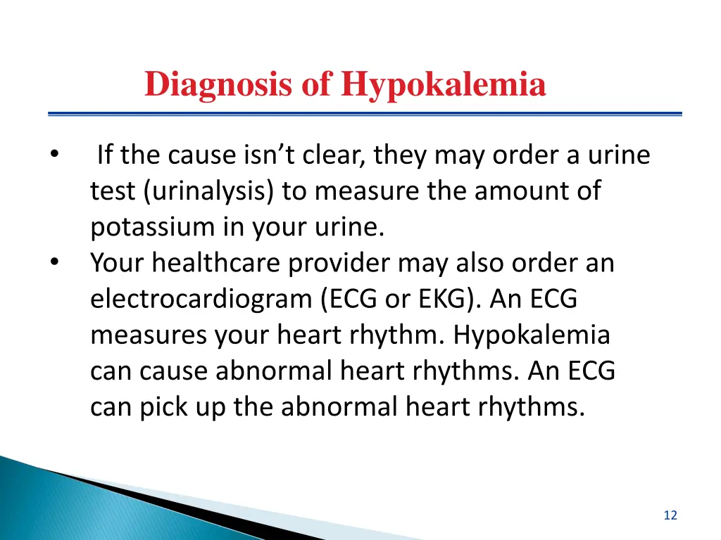 diagnosis of hypokalemia 2