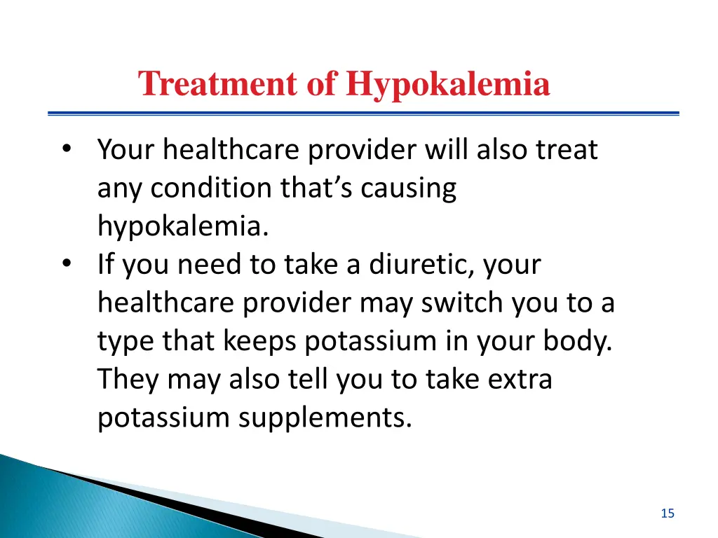 treatment of hypokalemia 2