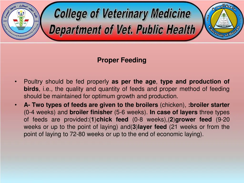 proper feeding