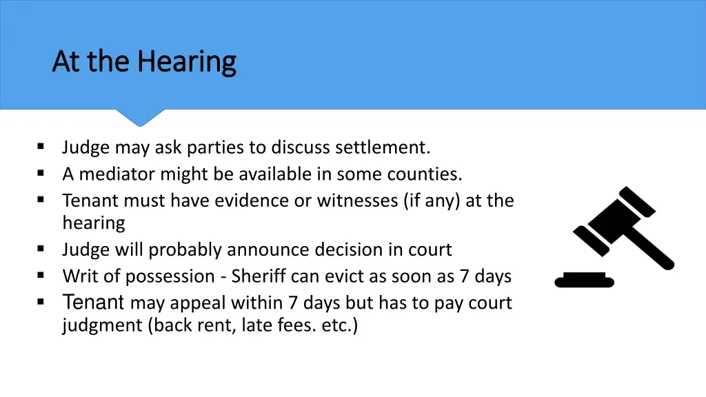 at the hearing at the hearing