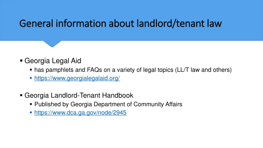 general information about landlord tenant