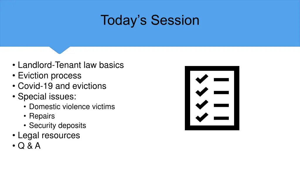 today s session