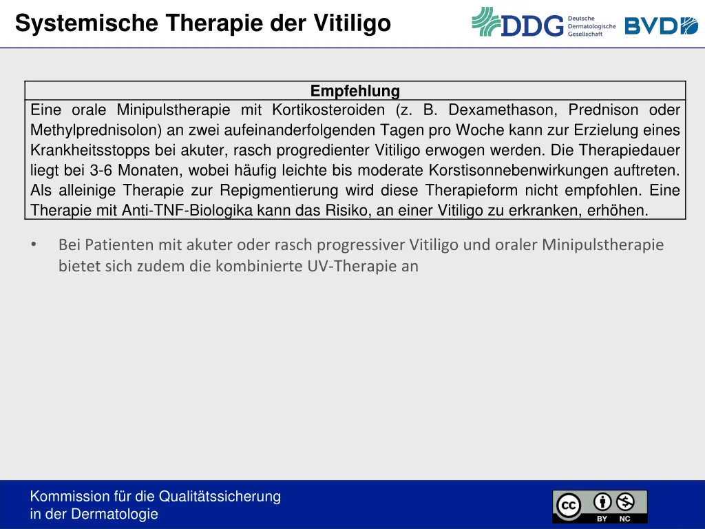 systemische therapie der vitiligo