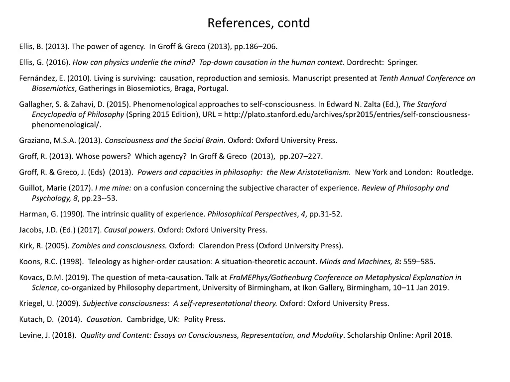 references contd