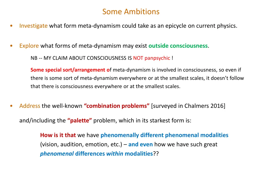 some ambitions