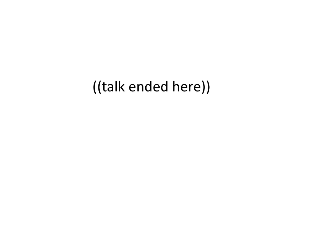 talk ended here