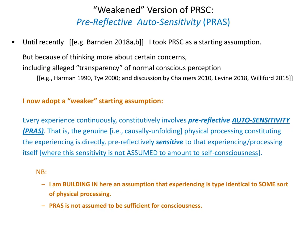 weakened version of prsc pre reflective auto