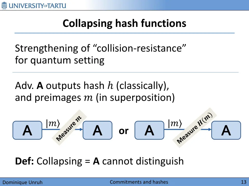 collapsing hash functions